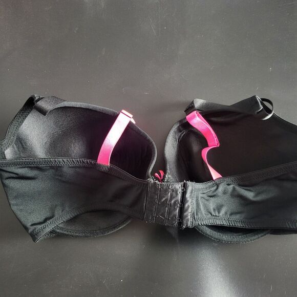 Love Affair Lightly Lined Underwired Bra 42D Womens Black Pink Adjustable Straps - Picture 5 of 7